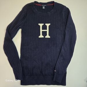 Navy Sweater with White 'H' Logo
